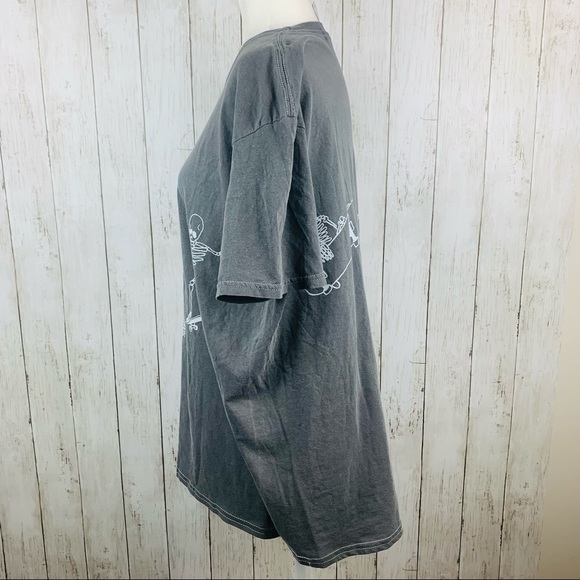 UO Project Social T Skateboard Skeleton Tee Gray - Picture 4 of 6